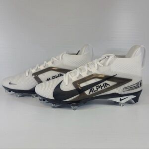 Nike Alpha Menace 4 Elite D Men’s White and Black Cleats Sz 13